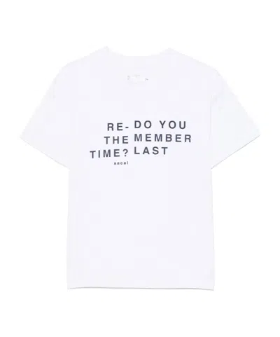 SACAI FLOCKED-SLOGAN T-SHIRT