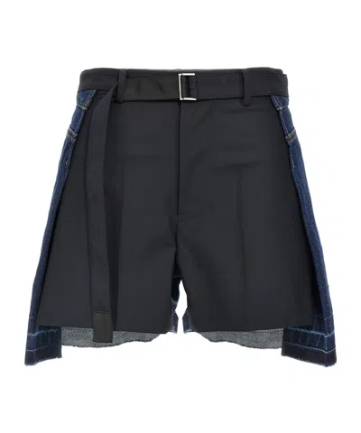 SACAI SACAI BELTED WAIST SHORTS