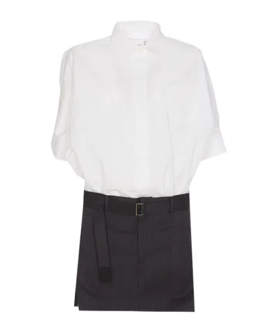 SACAI SACAI BELTED MINI SHIRT DRESS