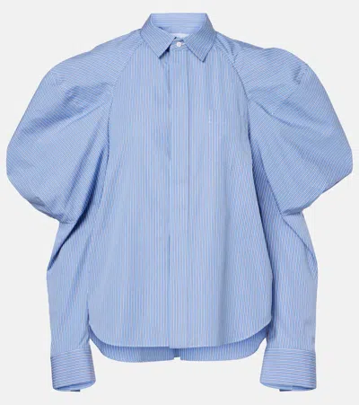 SACAI STRIPED COTTON POPLIN SHIRT