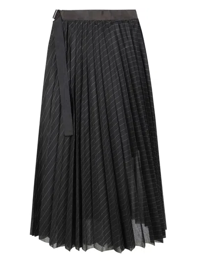 SACAI STRIPED SKIRT