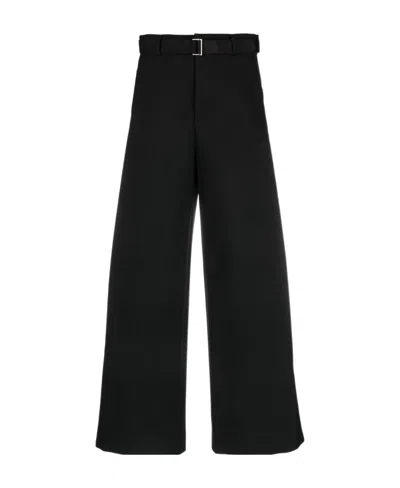 SACAI SUITING BONDING TAILORED TROUSERS
