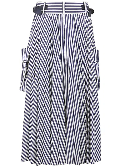 SACAI THOMAS MASON COTTON POPLIN SKIRT