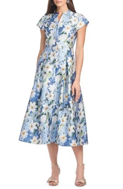 SACHIN & BABI SACHIN & BABI MARTINE FLORAL PRINT BELTED MIDI DRESS