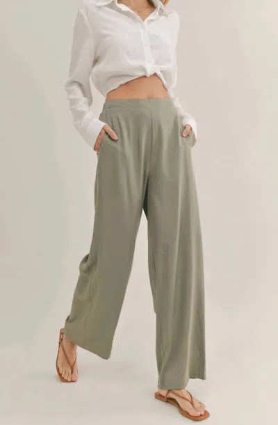 SADIE & SAGE CASSIDY WIDE LEG PANT IN OLIVE