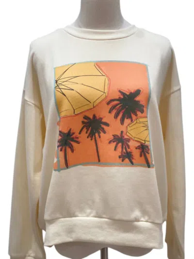 SADIE & SAGE PALMS GRAPHIC SWEATSHIRT IN IVORY