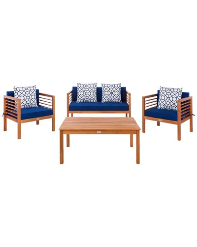 SAFAVIEH SAFAVIEH ALDA 4PC OUTDOOR SET WITH ACCENT PILLOWS