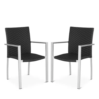 SAFAVIEH CORDOVA INDOOR/OUTDOOR STACKING ARM CHAIRS, SET OF 2