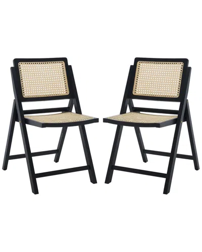 SAFAVIEH COUTURE SAFAVIEH COUTURE SET OF 2 DESIREE CANE FOLDING DINING CHAIRS