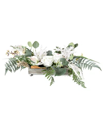 SAFAVIEH SAFAVIEH FAUX 10IN ROSE & FERN POTTED ARRANGEMENT