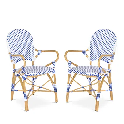 SAFAVIEH HOOPER INDOOR-OUTDOOR STACKING ARM CHAIR, SET OF TWO