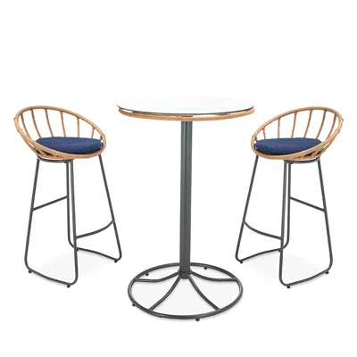 SAFAVIEH LERSA 3 PIECE OUTDOOR LOUNGER SET