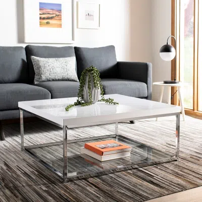 SAFAVIEH MALONE CHROME HIGH GLOSS COFFEE TABLE