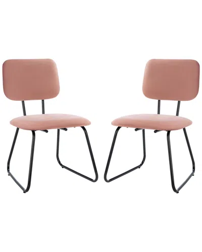 SAFAVIEH SAFAVIEH SET OF 2 CHAVELLE ROSE SIDE CHAIRS