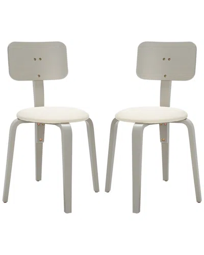 SAFAVIEH SAFAVIEH SET OF 2 JO UPHOLSTERY STACKABLE DINING CHAIRS