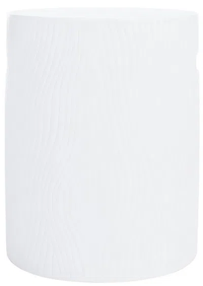 SAFAVIEH TRUNK INDOOR/OUTDOOR MODERN CONCRETE ROUND 16.5-INCH H ACCENT TABLE