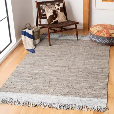 SAFAVIEH VINTAGE LEATHER HAND MADE AREA RUG, LIGHT GREY / TAUPE BOHEMIAN STYLE