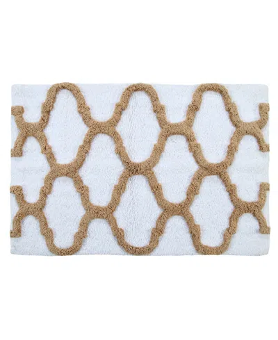 SAFFRON FABS GEOMETRIC NON-SKID COTTON BATH RUG, 30" X 50"