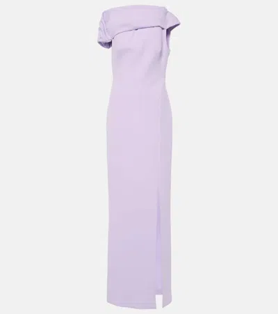SAFIYAA DERRA DRAPED CRÊPE GOWN