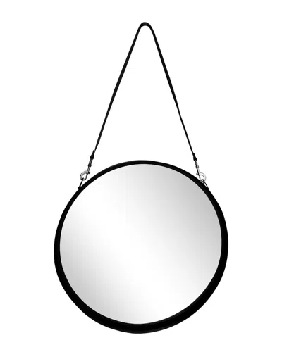 SAGEBROOK HOME SAGEBROOK HOME ROUND MIRROR WITH LEATHER STRAP