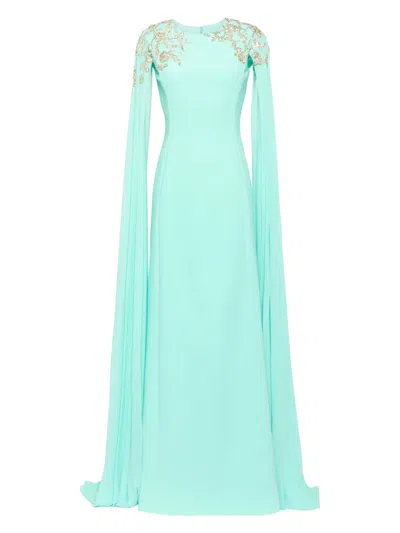 SAIID KOBEISY EMBELLISHED-CREPE KAFTAN DRESS