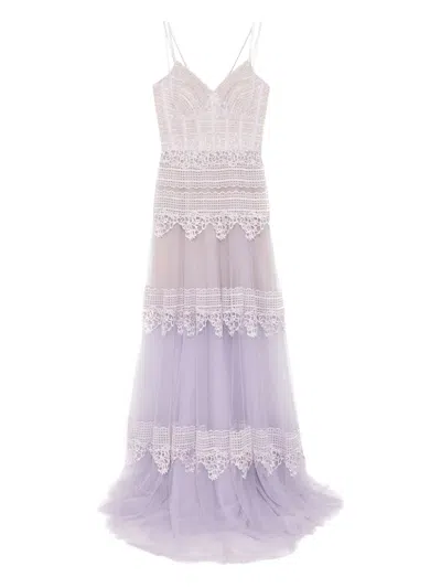 SAIID KOBEISY LACE SLEEVELESS DRESS