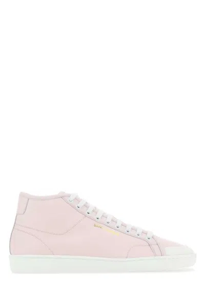 SAINT LAURENT SAINT LAURENT PASTEL PINK LEATHER COURT CLASSIC SNEAKERS