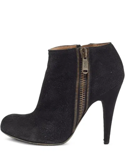 SAINT LAURENT 110MM SUEDE ZIP-UP BOOTS