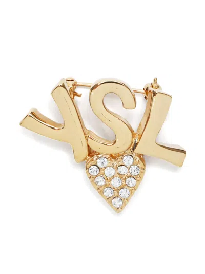 SAINT LAURENT 2000S YSL HEART BROOCH