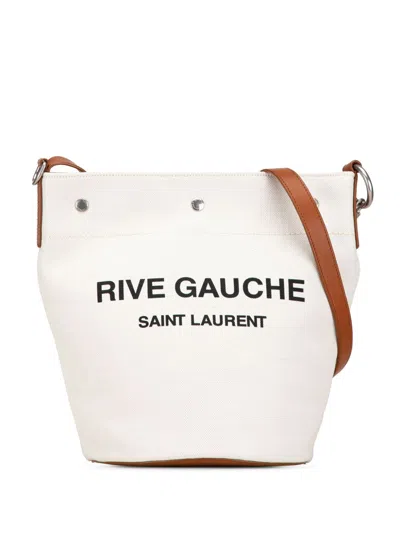 SAINT LAURENT 2021 CANVAS RIVE GAUCHE BUCKET BAG