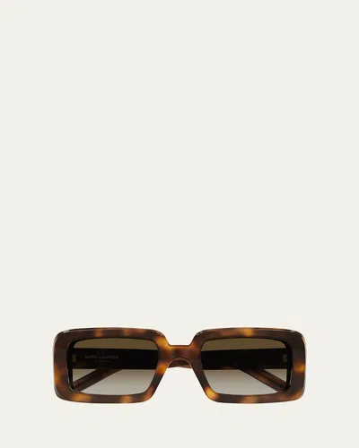 SAINT LAURENT ACETATE RECTANGLE SUNGLASSES