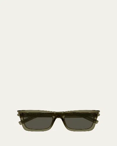 SAINT LAURENT ACETATE RECTANGLE SUNGLASSES