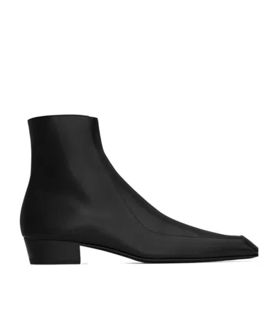 SAINT LAURENT SAINT LAURENT AUGUSTIN ZIP DETAILED ANKLE BOOTS