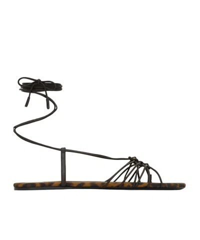 SAINT LAURENT SAINT LAURENT BABYLONE LOGO PLAQUE SANDALS