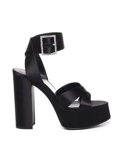 SAINT LAURENT BIANCA SANDALS WITH PLATFORM