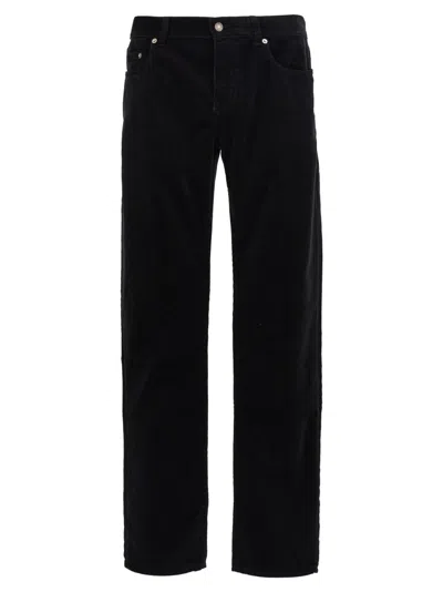 SAINT LAURENT MEN BLACK CORDUROY TROUSERS, 33 LUXURY PANTS FOR MEN DARVEYS