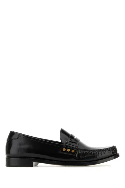 SAINT LAURENT BLACK LEATHER LE LOAFERS LOAFERS