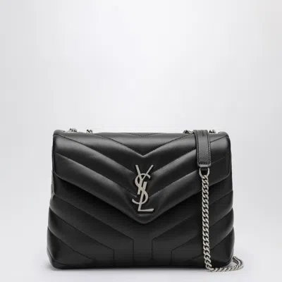 SAINT LAURENT SAINT LAURENT BLACK/SILVER SMALL YSL LOULOU BAG WOMEN