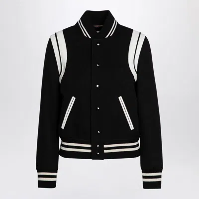 SAINT LAURENT SAINT LAURENT BLACK/WHITE BOMBER JACKET