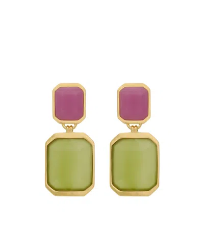 SAINT LAURENT SAINT LAURENT OCTAGON LOGO ENGRAVED EARRINGS