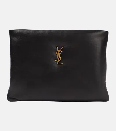 SAINT LAURENT CALYPSO LARGE LEATHER POUCH