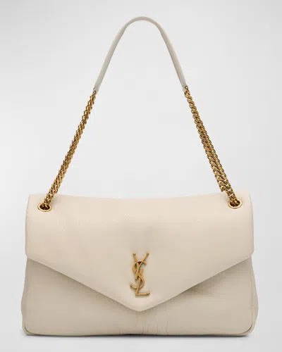 SAINT LAURENT CALYPSO LARGE YSL SHOULDER BAG IN LEATHER