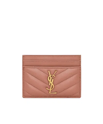 SAINT LAURENT CASSANDRE CARD CASE IN LAMBSKIN