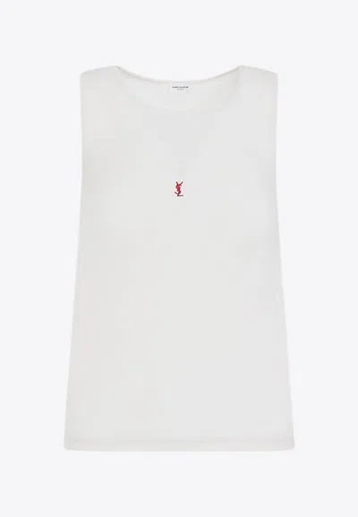 SAINT LAURENT CASSANDRE LOGO TANK TOP