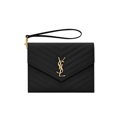 SAINT LAURENT SAINT LAURENT CASSANDRE MATELASSÉ FLAP POUCH 'BLACK'