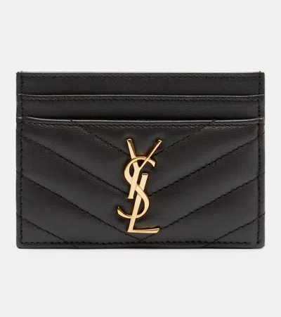 SAINT LAURENT CASSANDRE MATELASSÉ LEATHER CARD HOLDER