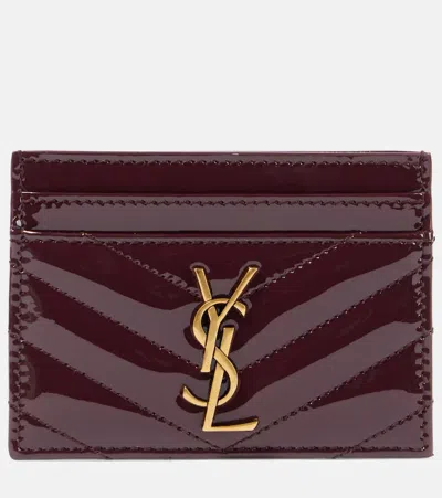SAINT LAURENT CASSANDRE PATENT LEATHER CARD HOLDER