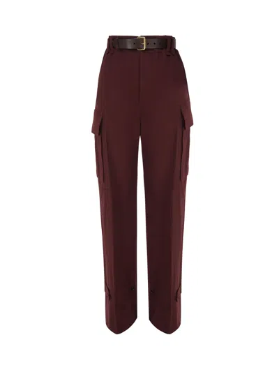 SAINT LAURENT COTTON CARGO TROUSERS WITH INTEGRATED BELT