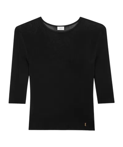 SAINT LAURENT SAINT LAURENT CASSANDRE CREWNECK KNITTED TOP