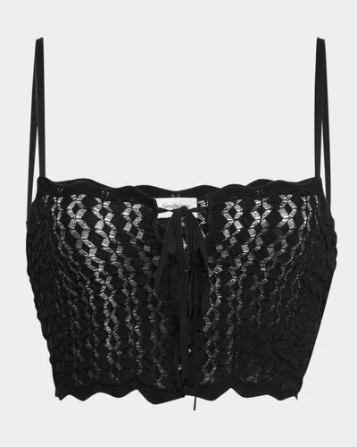 SAINT LAURENT CROPPED CROCHET TOP